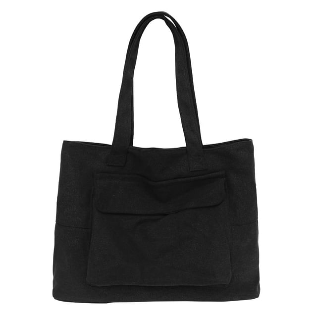 Tote Bag Plain Flap Pocket Canvas