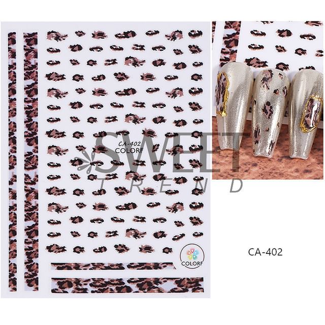 Leopard Print Nail Art Stickers (Various Designs)