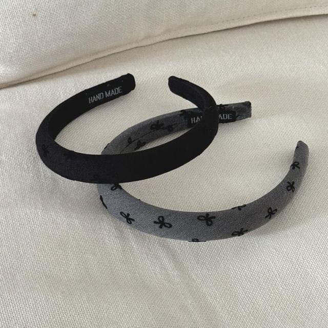 Embroidered Bow Headband Fabric