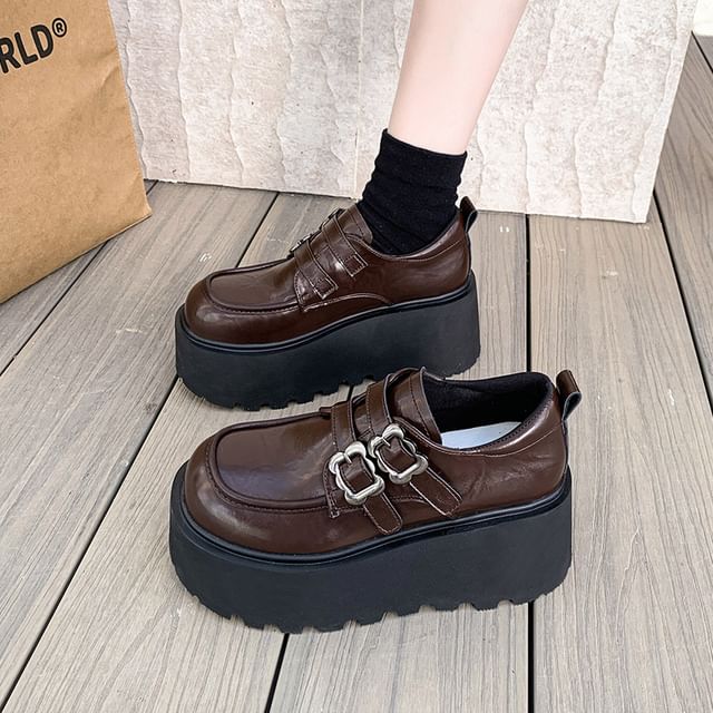 Leather Ankle Faux Shoes Buckled