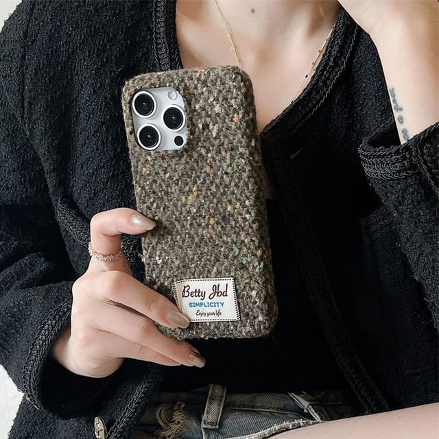 Phone Case Applique Lettering Melange
