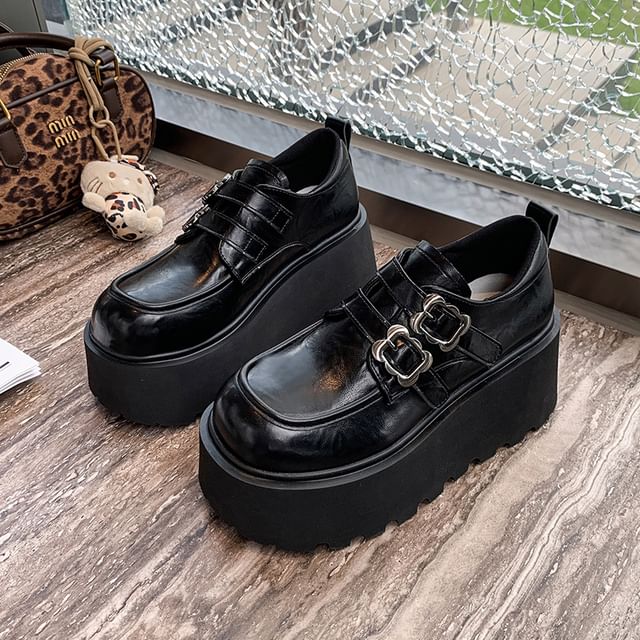 Leather Ankle Faux Shoes Buckled