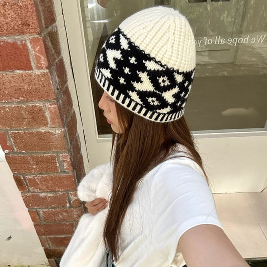 Patterned Beanie Knit