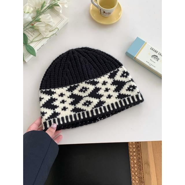 Patterned Beanie Knit