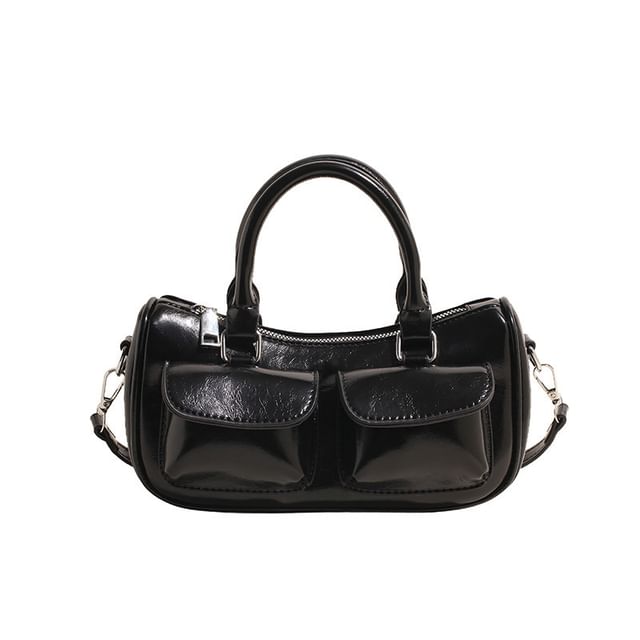 Faux Leather Multi-Pocket Crossbody Bag