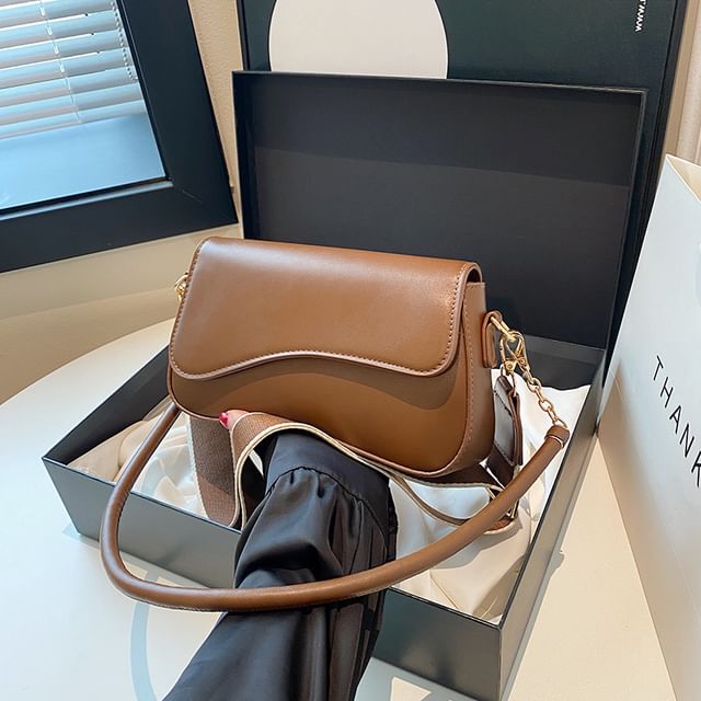 Faux Shoulder Leather Asymmetrical Bag