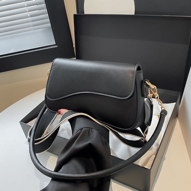 Faux Shoulder Leather Asymmetrical Bag