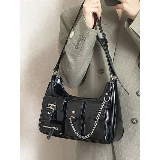 Faux Shoulder Fur Bag Chained