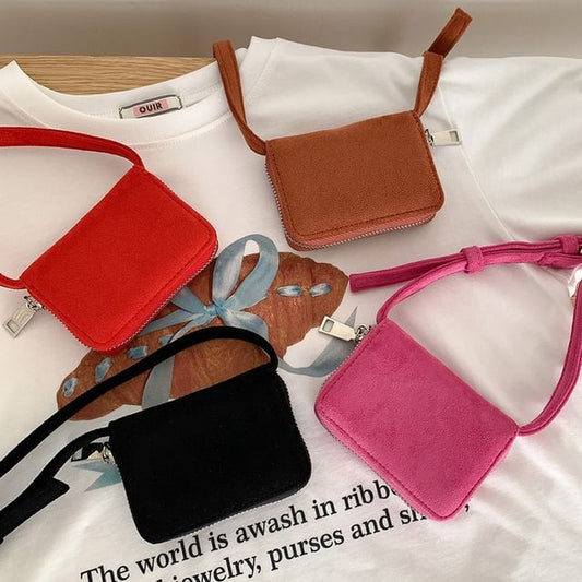 Suede Crossbody Plain Faux Bag