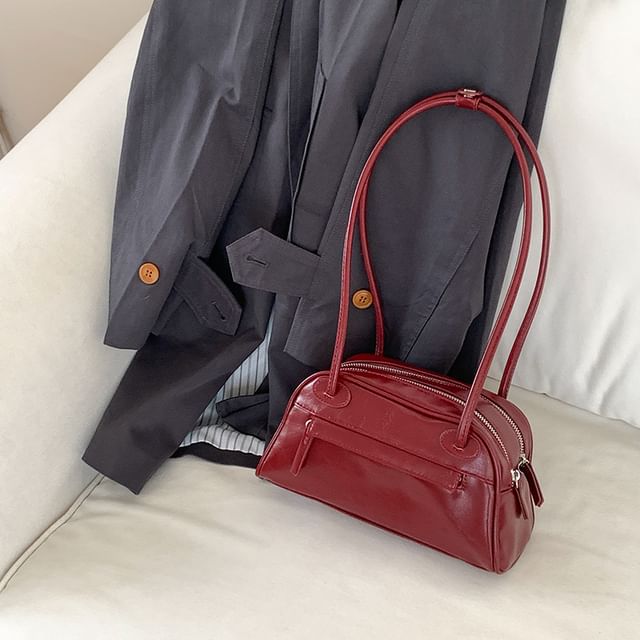 Bowler Faux Leather Plain Bag