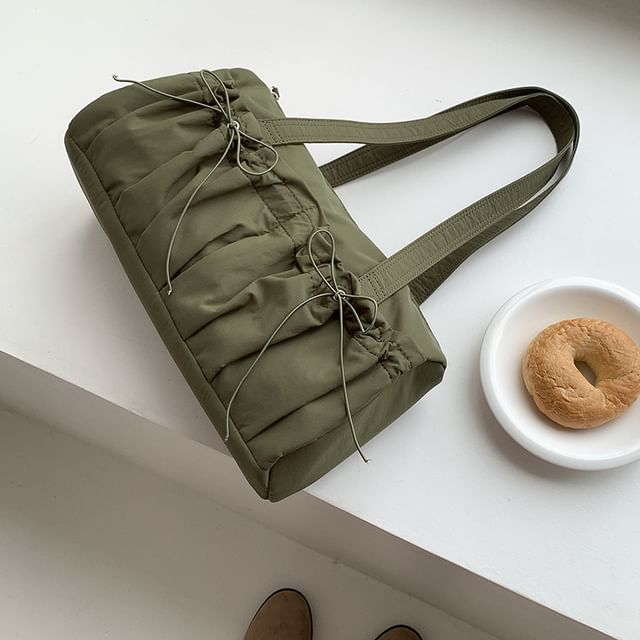 Tote Plain Bag Nylon Bow