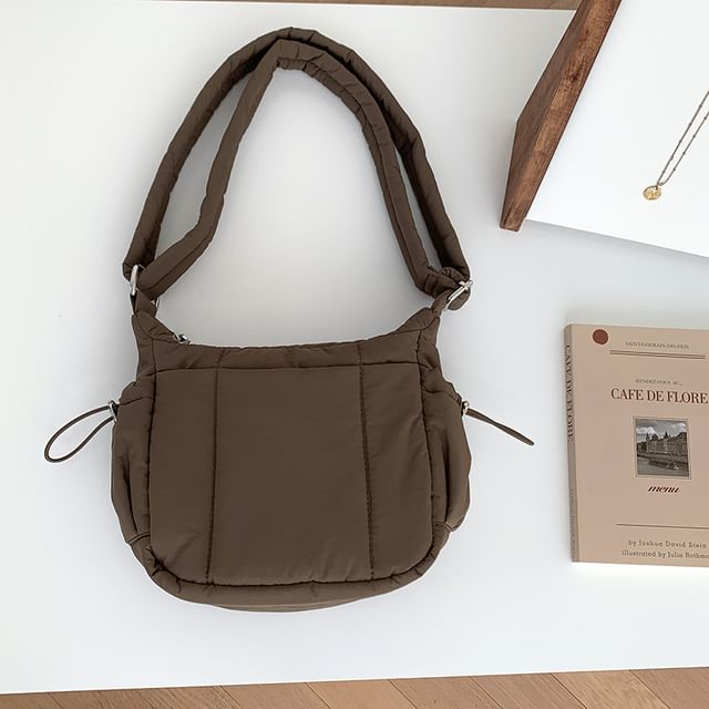 Nylon Bag Crossbody Plain Drawstring Padded