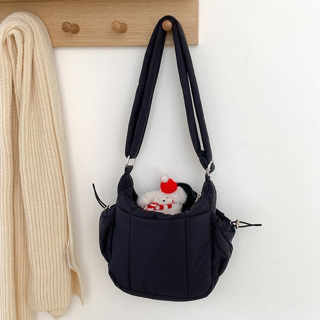 Nylon Bag Crossbody Plain Drawstring Padded