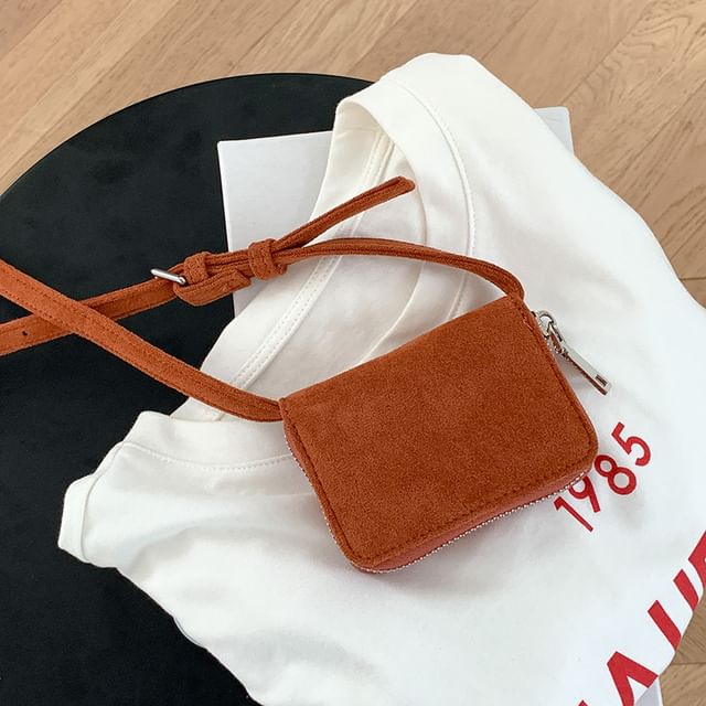 Suede Crossbody Plain Faux Bag