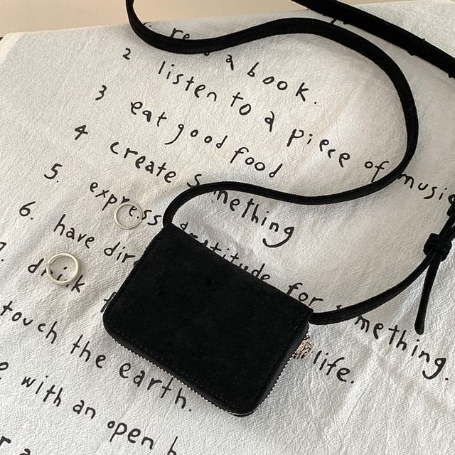 Suede Crossbody Plain Faux Bag