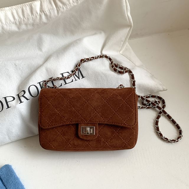 Strap Flap Quilted Chain Bag Crossbody