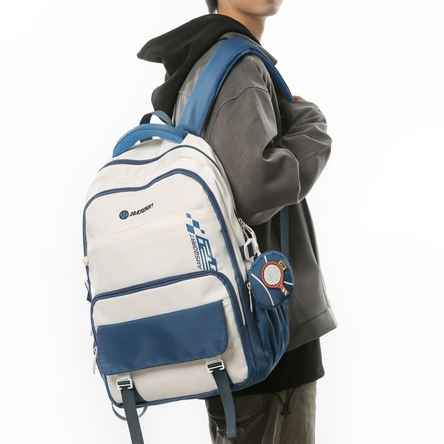 Set: Lettering Coin Purse + Buckled Backpack Nylon