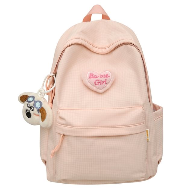 Brooch Backpack Set Plaid / Nylon