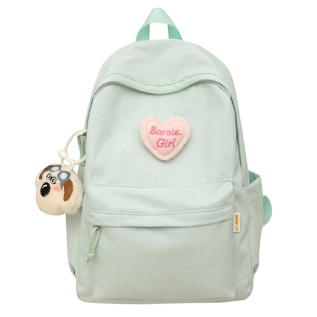 Brooch Backpack Set Plaid / Nylon