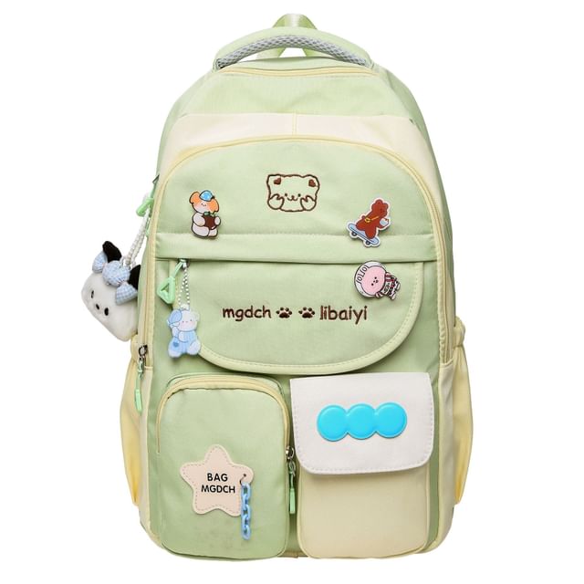Embroidered Backpack / Tote Nylon Bag Cartoon