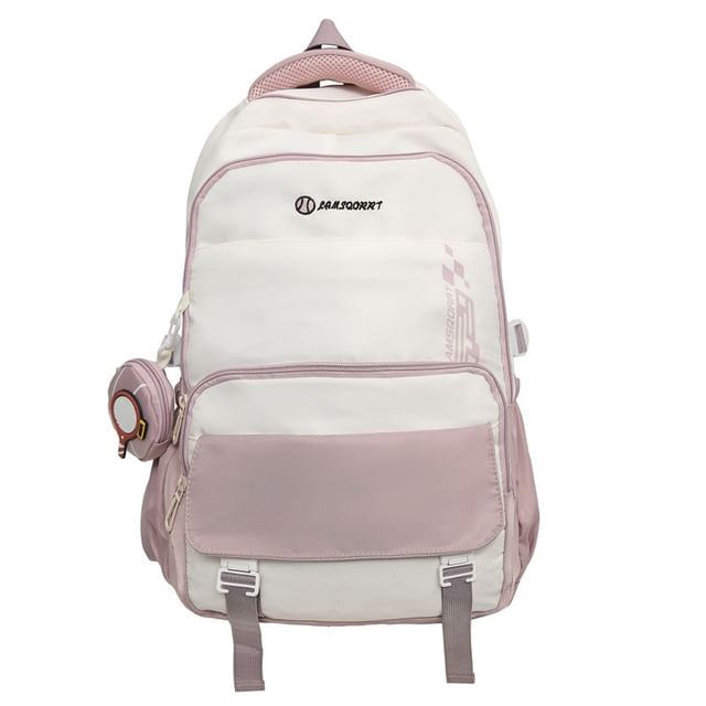 Set: Lettering Coin Purse + Buckled Backpack Nylon