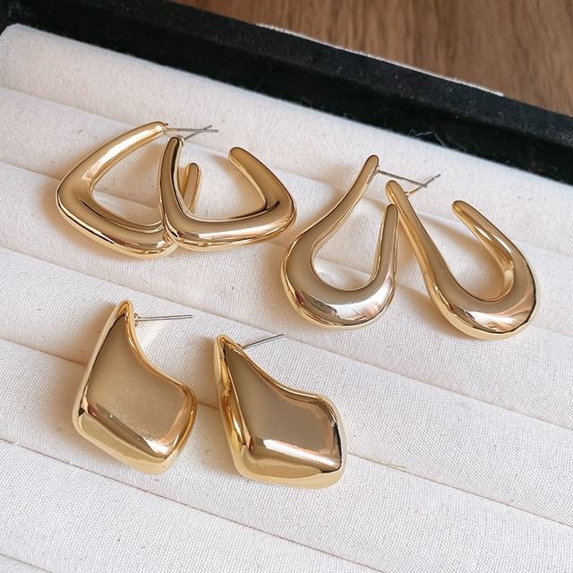 Alloy Geometric Hoop Earring