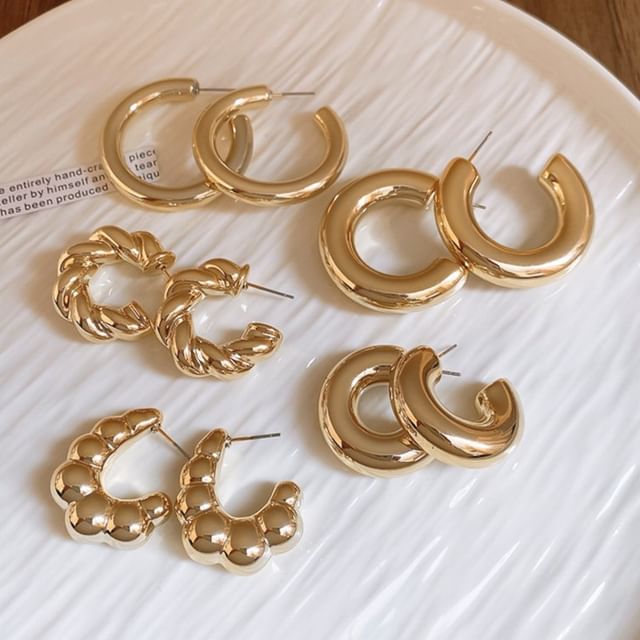 Hoop Earring Plain (Various Designs) Alloy