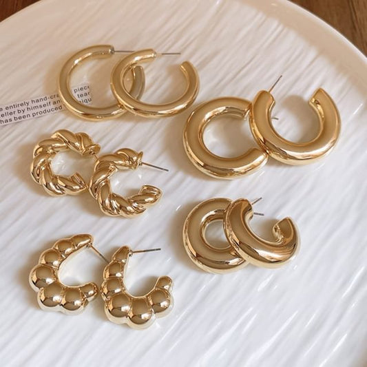 Hoop Earring Plain (Various Designs) Alloy