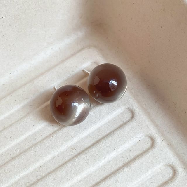 / Bead Heart Alloy Stud Earring