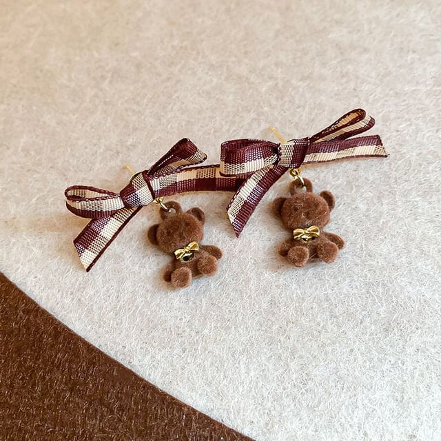 Earring Drop / Stud Bear Bow