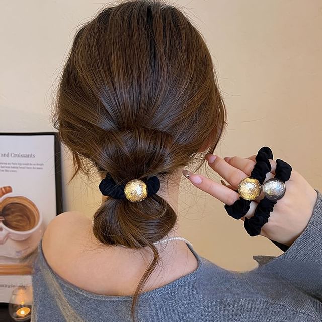 Bead Hair Velvet Tie