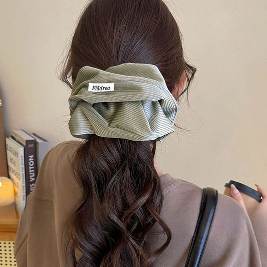 Scrunchie Label Striped Lettering