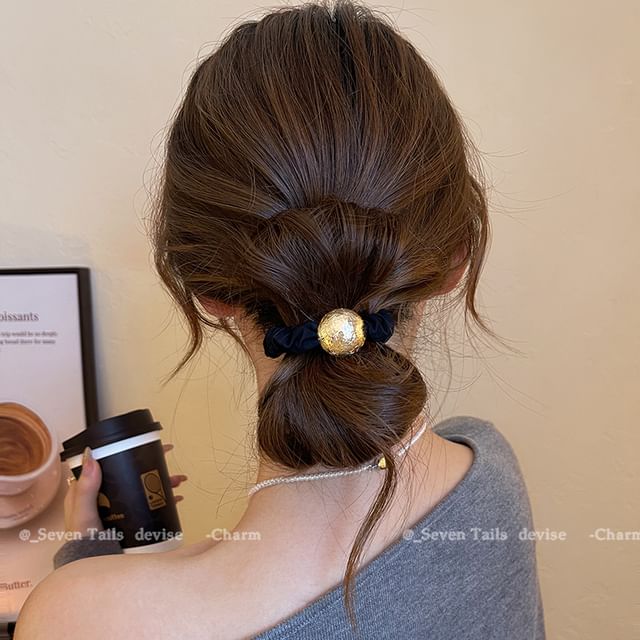 Bead Hair Velvet Tie
