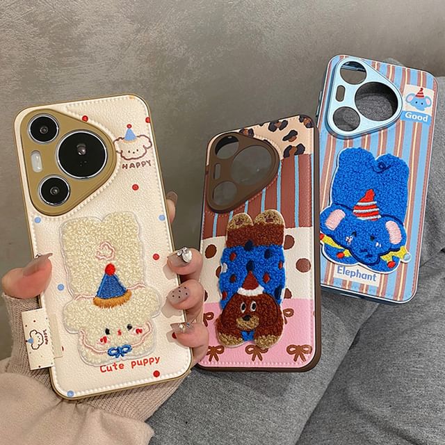 Phone Embroidered Dog Case