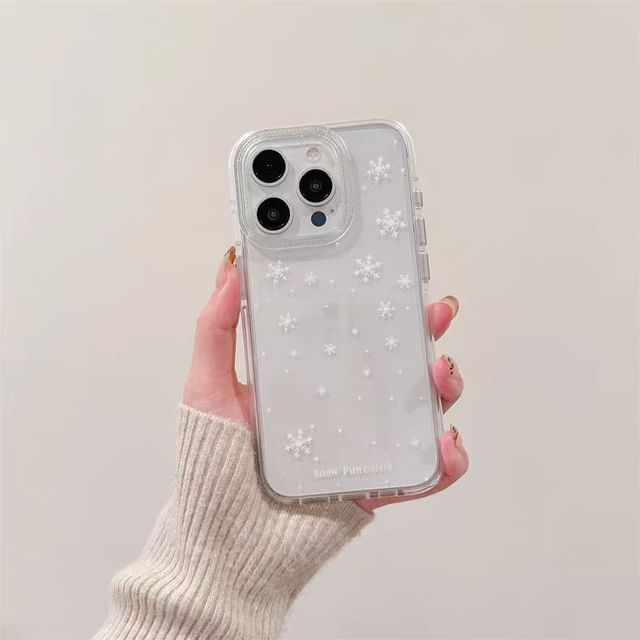 Snowflake Adhesive / Decoration Strap Phone Set Case