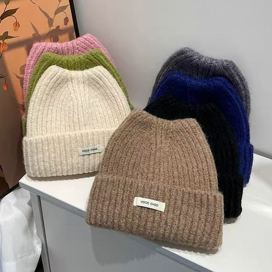 Lettering Beanie Knit Applique