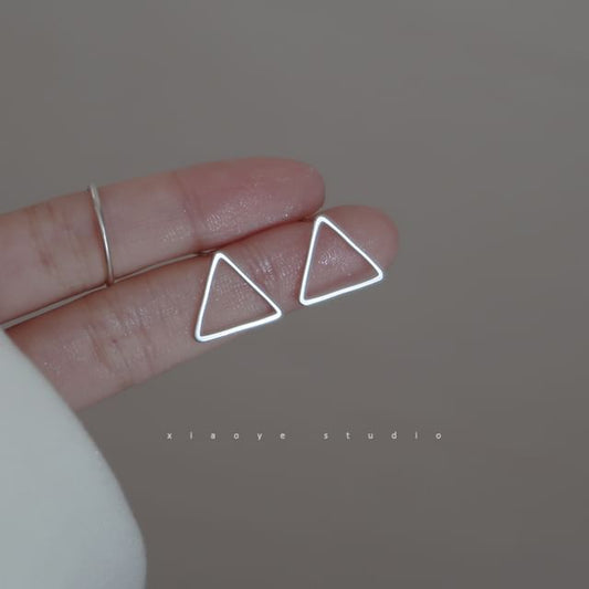 Silver Sterling Triangle Earring S925 Stud