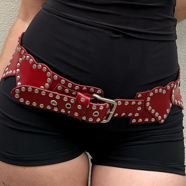 Heart-Shaped Belt Studded