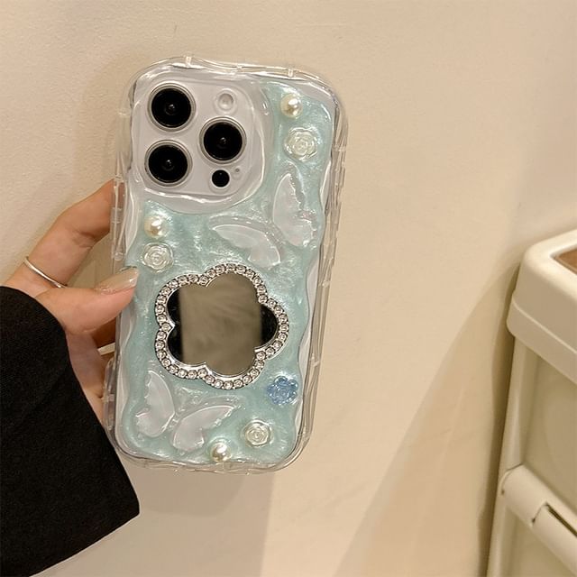 Phone Mirrored Floral Case