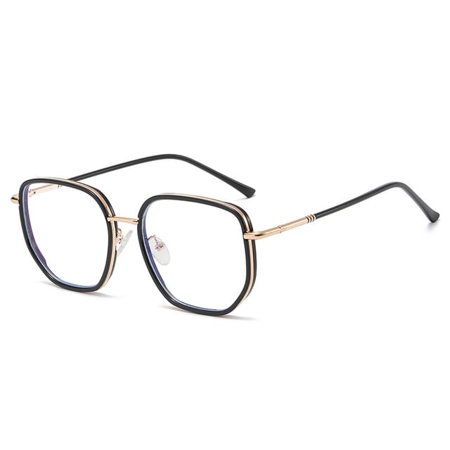 Frame Light Blue Eyeglasses Square Blocking Metal
