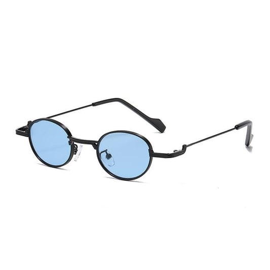 / Round Light Sunglasses Eyeglasses Metal Blue Frame Blocking
