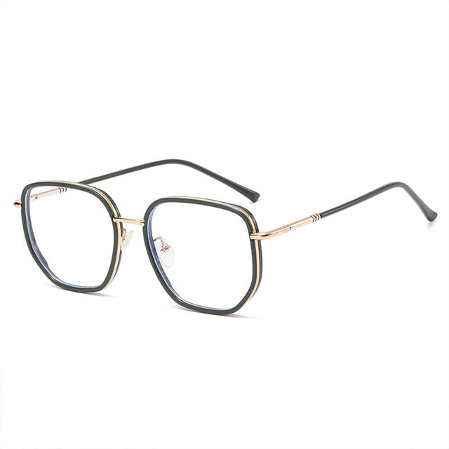 Frame Light Blue Eyeglasses Square Blocking Metal