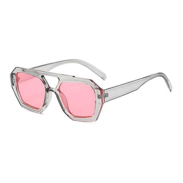 Geometric Sunglasses Bridge Double