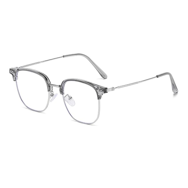 Eyeglasses Blue Frame Light Square Metal Blocking