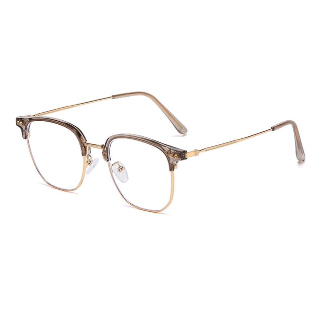 Eyeglasses Blue Frame Light Square Metal Blocking
