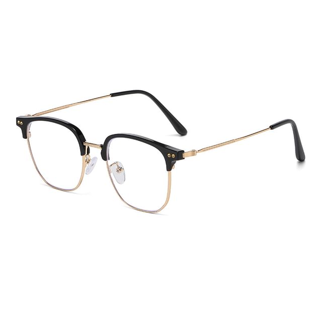 Eyeglasses Blue Frame Light Square Metal Blocking