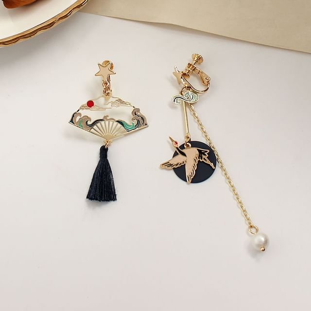 Earring Alloy Dangle Crane (Various Designs)