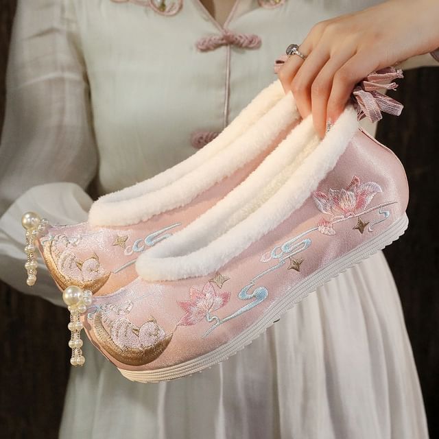 Fleece Flats Trim Embroidered