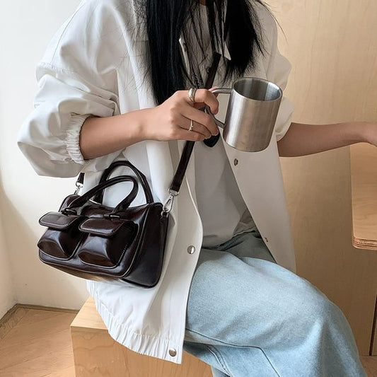 Crossbody Bag Leather Multi-Pocket Faux