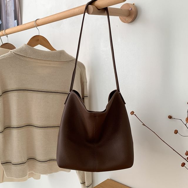 Faux Bucket Bag Leather
